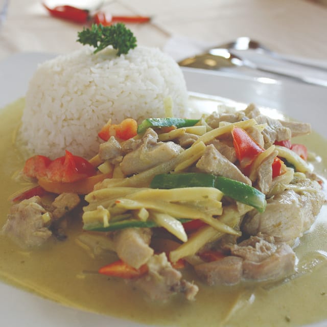 52. Green Curry over Rice.